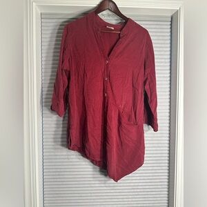 Brick red asymmetrical shirt